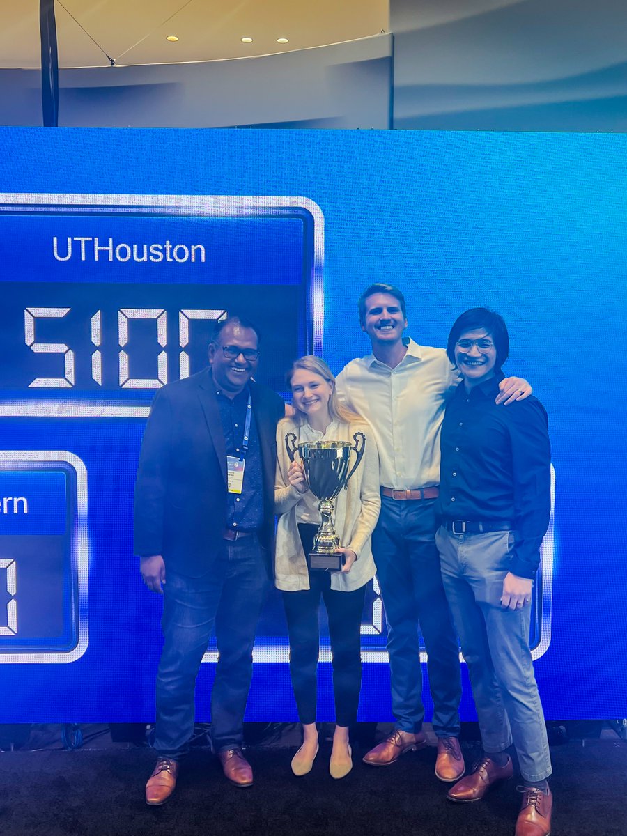 uthpsychiatry's tweet photo. UTHealth Houston Psychiatry is once again back to back winners of the APA Mind Games! Congratulations to everyone and our competitors, Dr. Caroline McCool, Dr. Hunter Hinman, and Dr. Daniel Liaou! Awesome way to show what we can do! #uthealthhouston #psychiatry #apaconference https://t.co/QRuEgu62q3