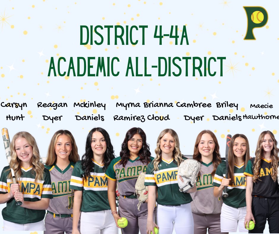 Lady Harvesters place 8 on the academic all-district team. 

Carsyn Hunt, Reagan Dyer, McKinley Daniels, Myrna Ramirez, Brianna Cloud, Cambree Dyer, Briley Daniels, and Maecie Hawthorne all earned spots on the academic all-district team. 🌾