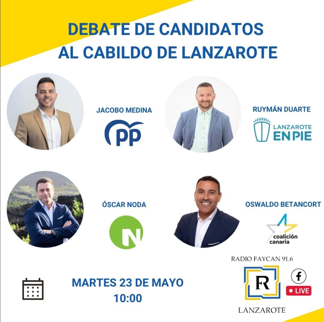 jacobo_medina's tweet photo. 📢📢 ¡Llega a Radio Faycán Lanzarote el debate de candidatos del Cabildo de Lanzarote y La Graciosa! https://t.co/VDSHehGHuH