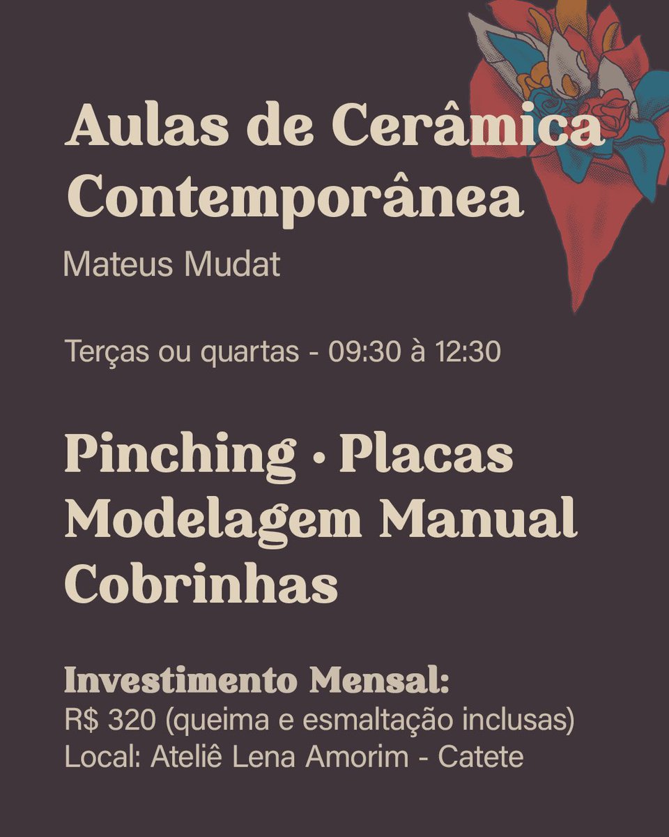 Mones e monildes… abri turma de cerâmica e fiz uma publicação ! Quem puder dar aquela engajada e compartilhada pra eu conseguir fechar turma vai ser luxo

instagram.com/p/Csj478_pXKO/…