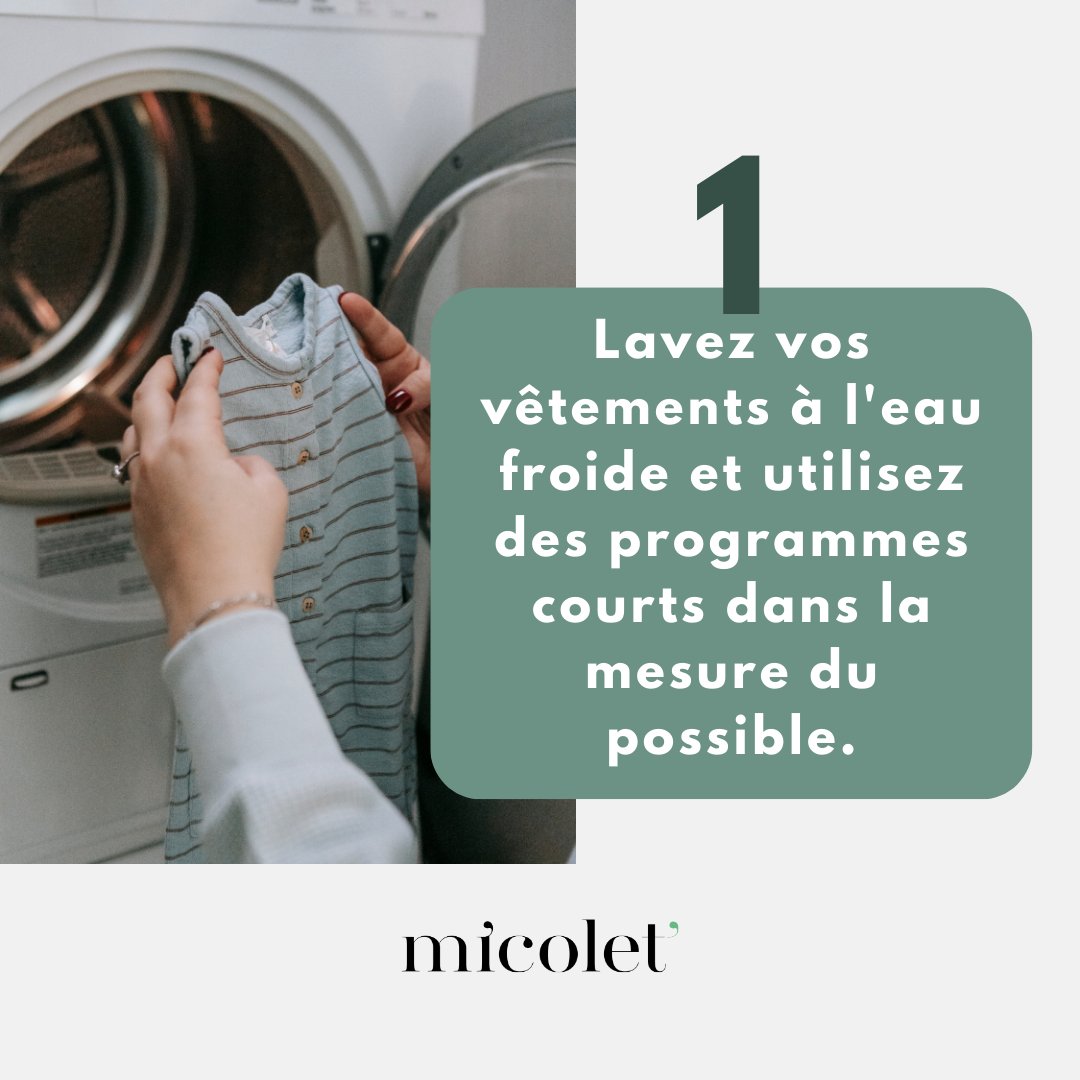 Micolet_fr's tweet photo. LES CONSEILS VÊTEMENTS MICOLET🍀
Réduisez votre empreinte carbone en suivant nos  étapes !
#micolet_fr https://t.co/A6RQIfR2yo