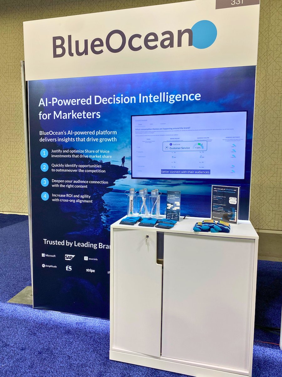 We are at the Gartner Marketing Symposium/Xpo - Booth 331
Scan your badge to win a new pair of AirPod Pros and you'll also be entered to win a free Share of Voice Assessment, powered by BlueOcean's Decision Intelligence platform! 

#GartnerMKTG #Marketing #DecisionIntelligence