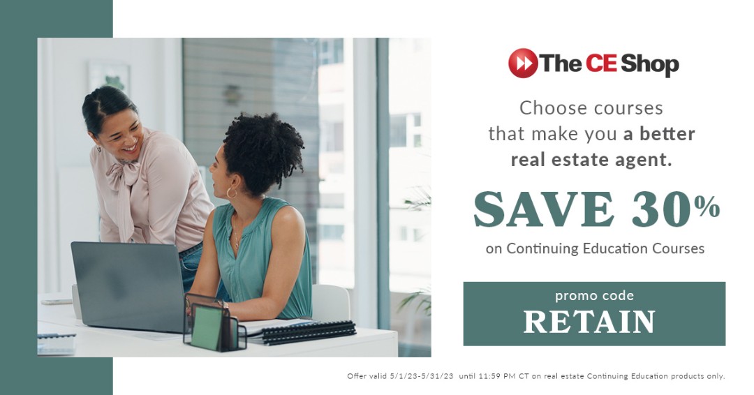 Save 30% when you enroll in  Continuing Education courses with The CE Shop. ocar.theceshop.com #theocrealtors #ocrealtors #realestate #realtors #continuinged #theceshop