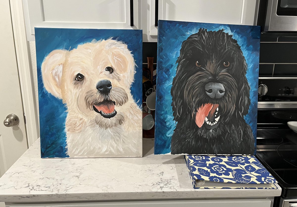 My wife and I did a Paint Your Pet class, I think we did pretty well! Helps that our pups are too cute to mess it up! #cool