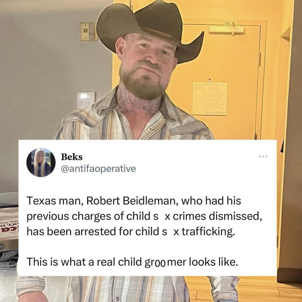 LakotaMan1's tweet photo. Not a drag queen. Not a trans person. 

Just another middle aged Republican white man. Because they are the REAL groomers. 

Agree? https://t.co/oO7kNxlsTT