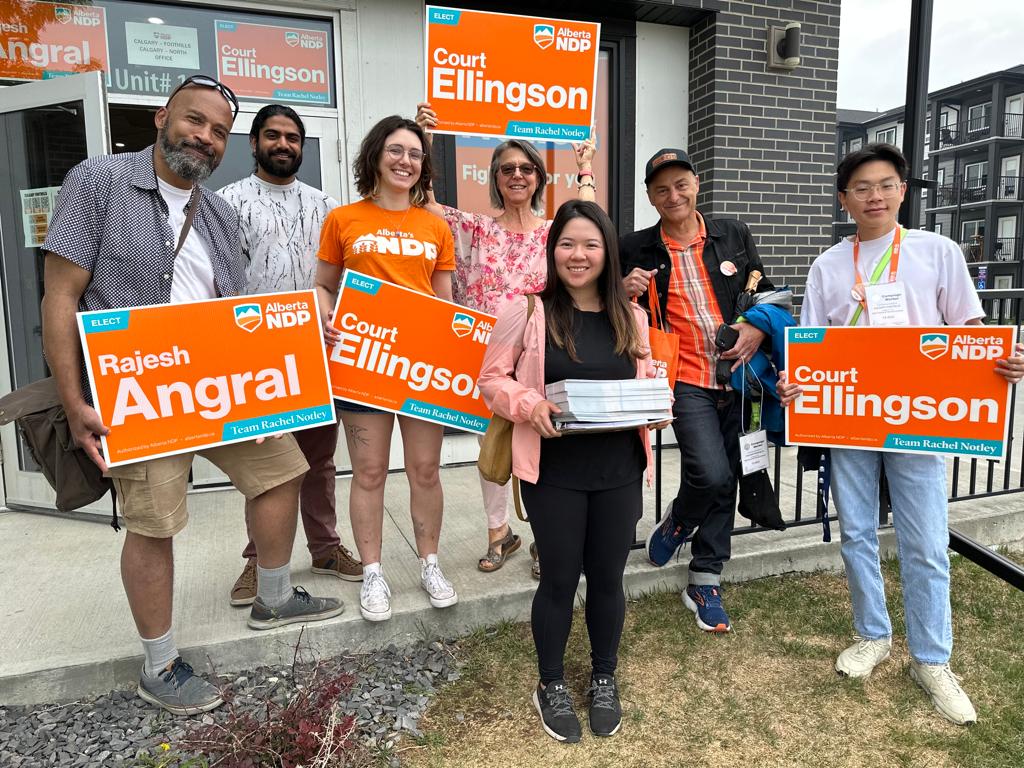 Canvassing for <a href="/CourtEllingson/">Court Ellingson</a> and <a href="/Rajesh4YYCNorth/">RajeshAngral</a> today!

Can really feel the momentum in Calgary! People are ready for a better future.

#ABetterFuture