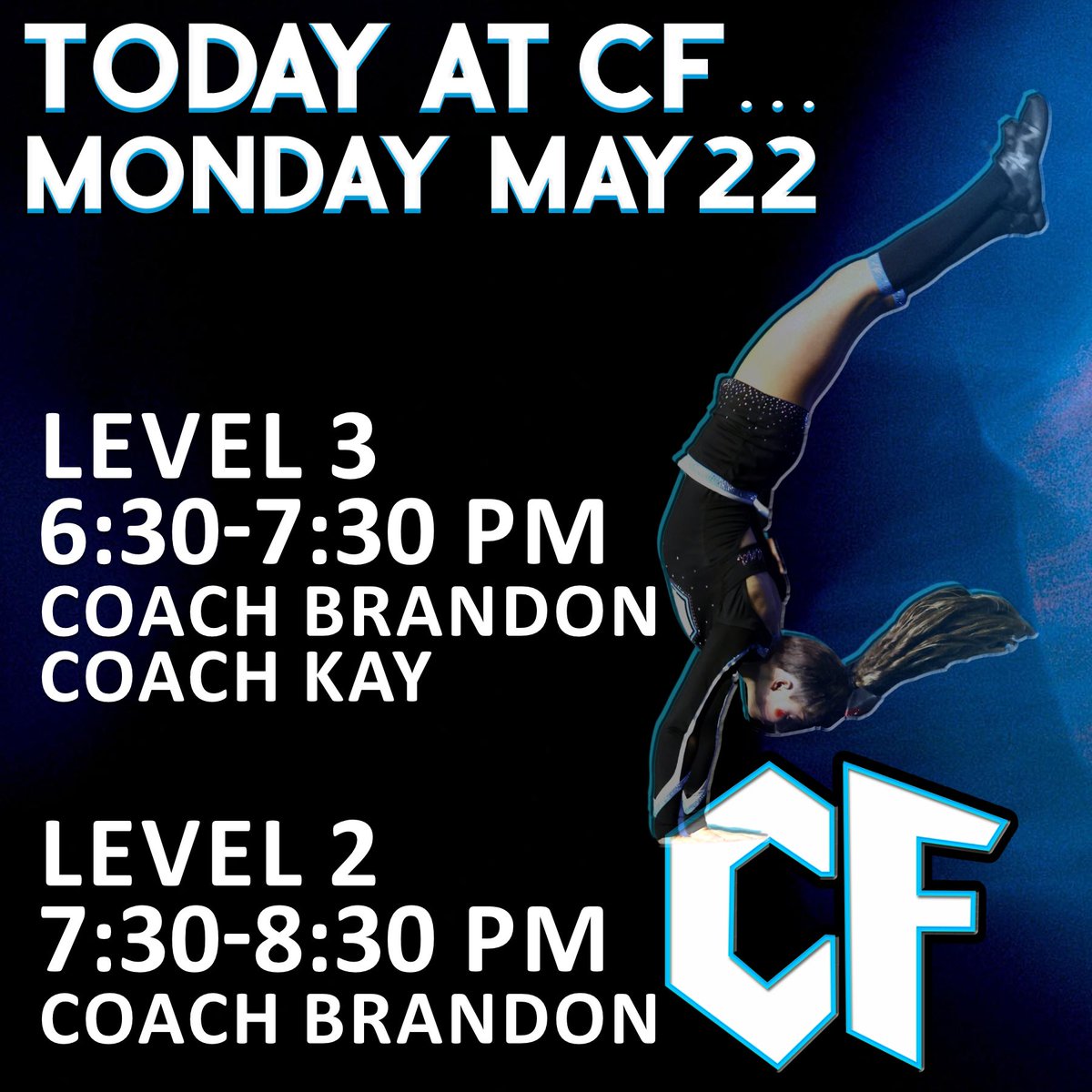 Today at CF 💙💙💙
*Remember no need to sign up, just come!  Open to the public. Pay $10 to your instructor upon arrival 💙💙
