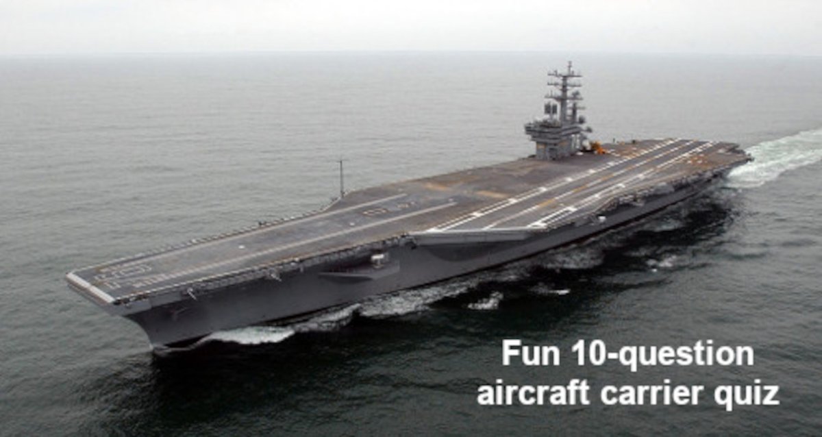 Enjoy the fun 10-question aircraft carrier quiz at FreeWritersTools.com/aircraft-carri… (#aircraftCarrier, #USNavy, #NimitzClass, #NimitzCarrier, #maritime, #NavalWarfare, #GeraldRFord)