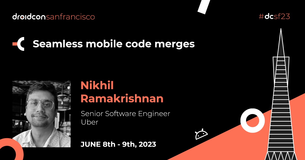 droidconSF's tweet image. Thrilled to have Nikhil Ramakrishnan part of the #dcsf23 speaker lineup 🌉
This talk will focus on how you can do seamless #mobilecode merges at scale – pre & post merge validation, #cache freshness, merge queue optimizations, & more.
Abstract: sf.droidcon.com/nikhil-ramakri…