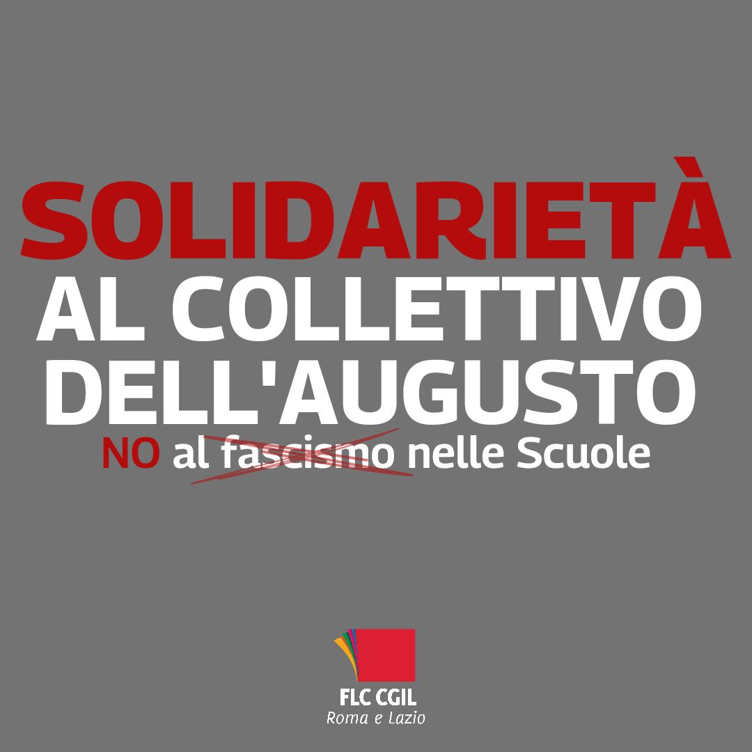 📌Il 19 maggio alcuni esponenti di gruppi neofascisti hanno aggredito uno studente del Liceo Augusto.

La FLC di Roma e Lazio e la FLC CGIL di Roma Sud saranno sempre al fianco delle #studentesse e degli #studenti che si riconoscono nei #valori #costituzionali.