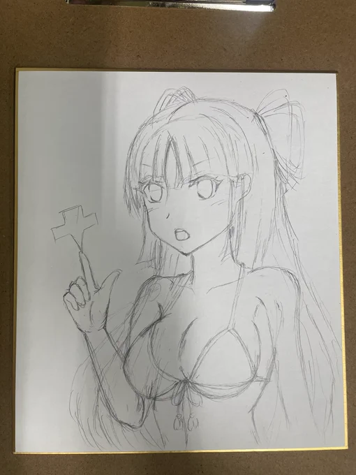 描いてました(:3 _ )=ムズカシイ 1日寝かせます。