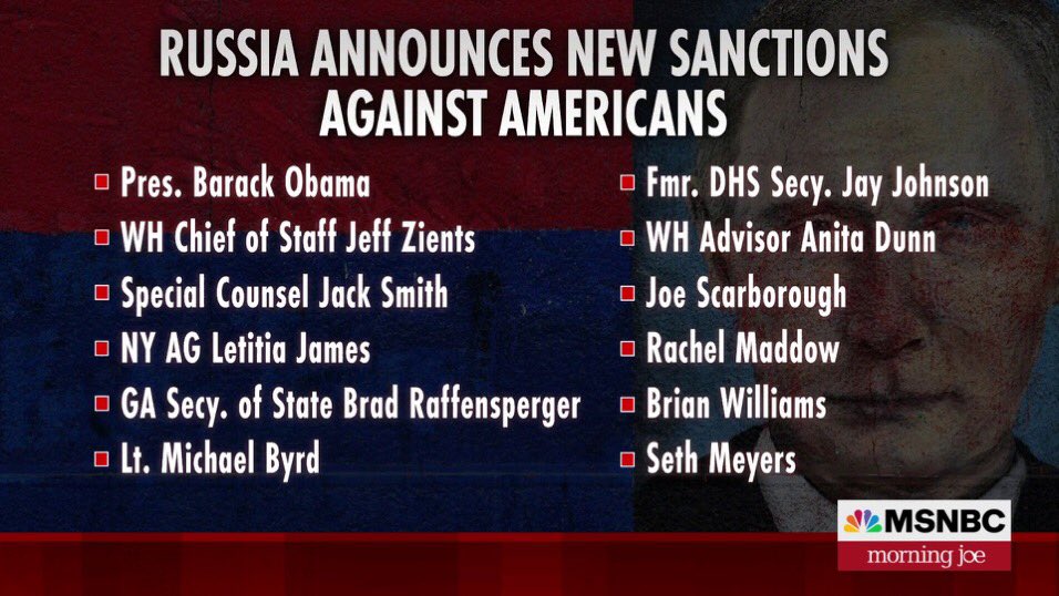 LiddleSavages's tweet photo. Russia’s latest sanctions on U.S. officials turn to Trump enemies.
Where’s Manhattan District Attorney Alvin Bragg ?…🤔
These Russia sanctions tell you all you need to know about Donald Trump.
#TraitorTrump
#TreasonTrump
#PuppetTrump
#RussianPuppet
#TrumpIsARussianOperative https://t.co/mDkl1UIlEf