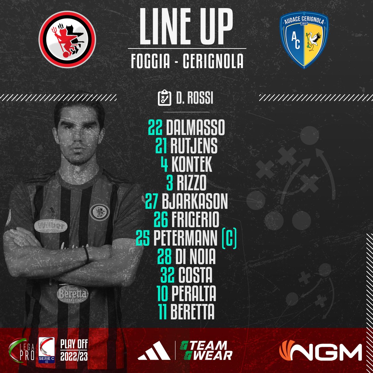 CalcioFoggiaoff's tweet photo. 🔴 𝗦𝗧𝗔𝗥𝗧𝗜𝗡𝗚 𝗫𝗜 ⚫

Gli  1️⃣1️⃣ iniziali scelti da Mister #Rossi

#forzaragazzi #ForzaFoggia
#playoff #FOGCER https://t.co/0DkykK9pZI