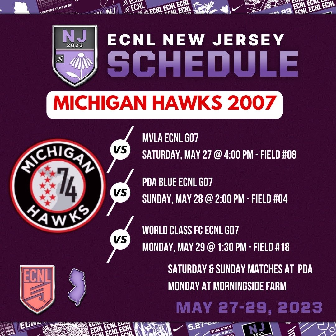 Michigan_Hawks's tweet photo. Good luck to all of our players, coaches, and families, as they head to the @ECNLgirls showcase at the home of our good friends at @PDAGirlsSoccer! https://t.co/xCqB9V2v2s