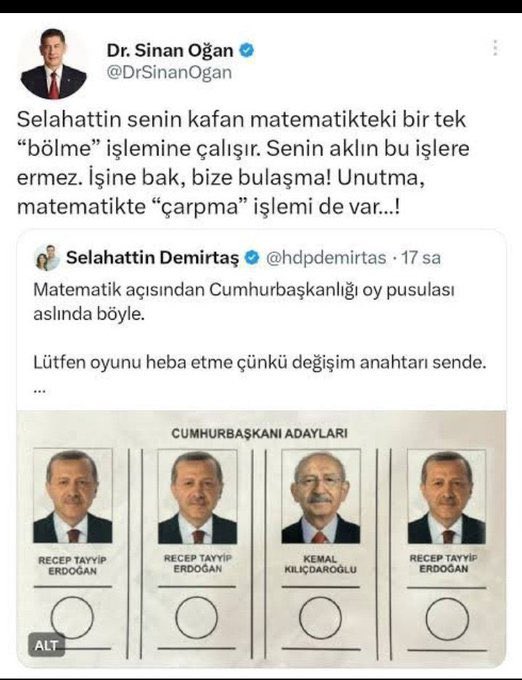 FerhatEncu's tweet photo. Pışt @DrSinanOgan çarpma işlemi nasıl gidiyor? https://t.co/wbUN8tzG7V