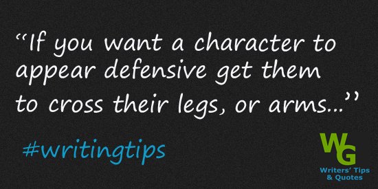 WritersGuardian's tweet photo. How to make a character appear defensive... #writers #authors #writingtips https://t.co/vxry253rKi