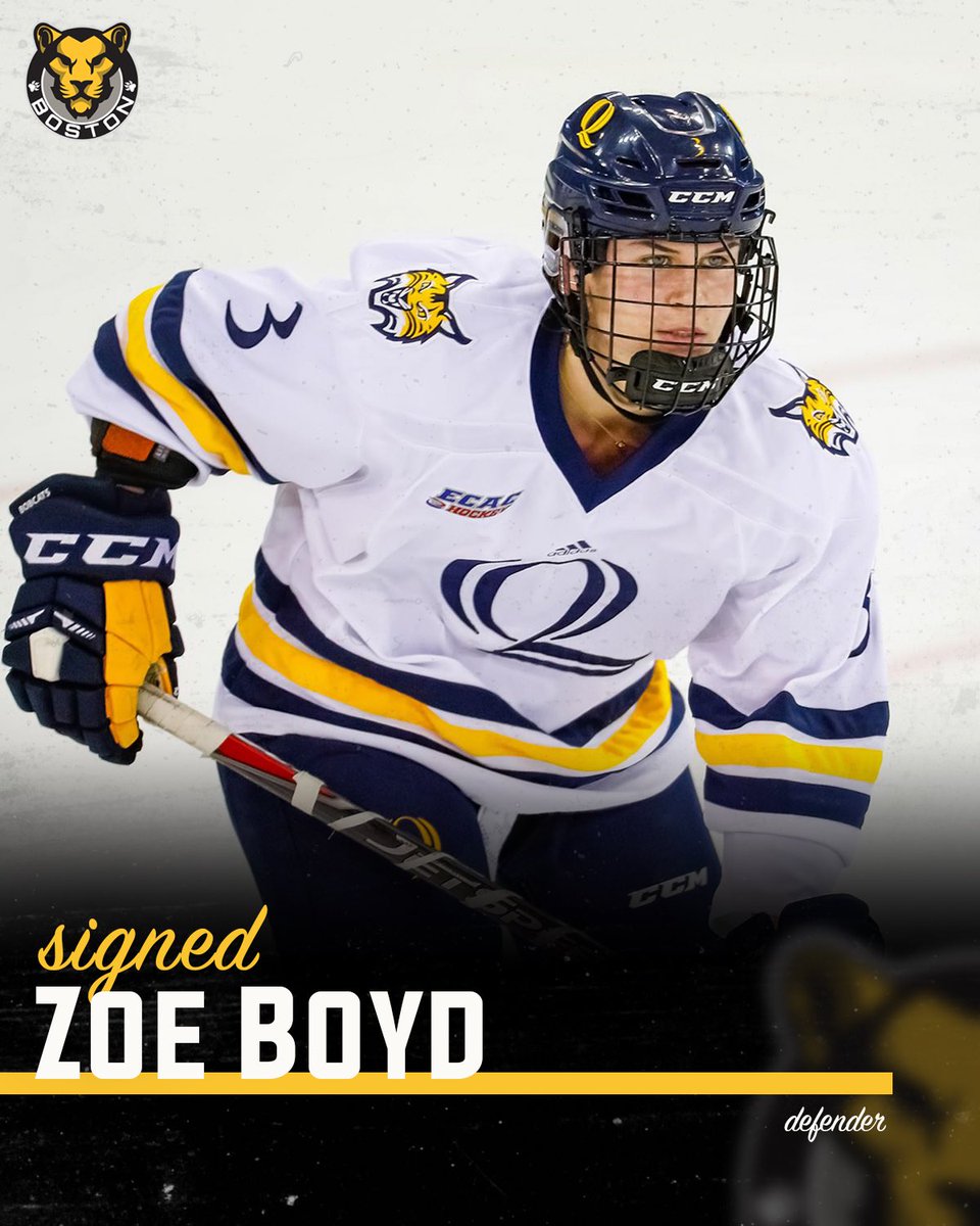 TheBostonPride's tweet photo. 🚨SIGNING NEWS 🚨
Defender Zoe Boyd has signed with the Pride! Boyd was the co-captain of Quinnipiac last season.
✍️: https://t.co/6LnyoMbvIO
#PridePHF | @QU_WIH https://t.co/6YJGgFmvUB