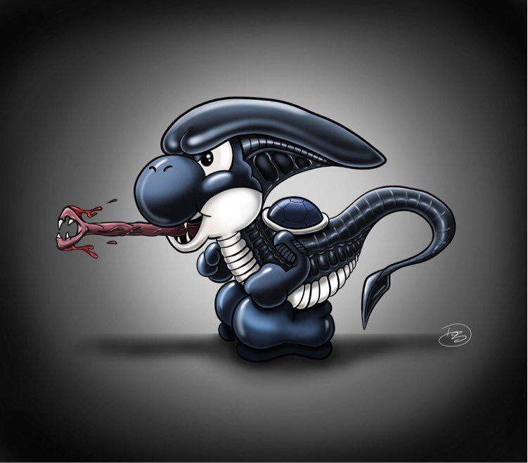 Madonions's tweet photo. A Yoshi - Alien hybrid, in a few colour variations https://t.co/9NB9XgopHx