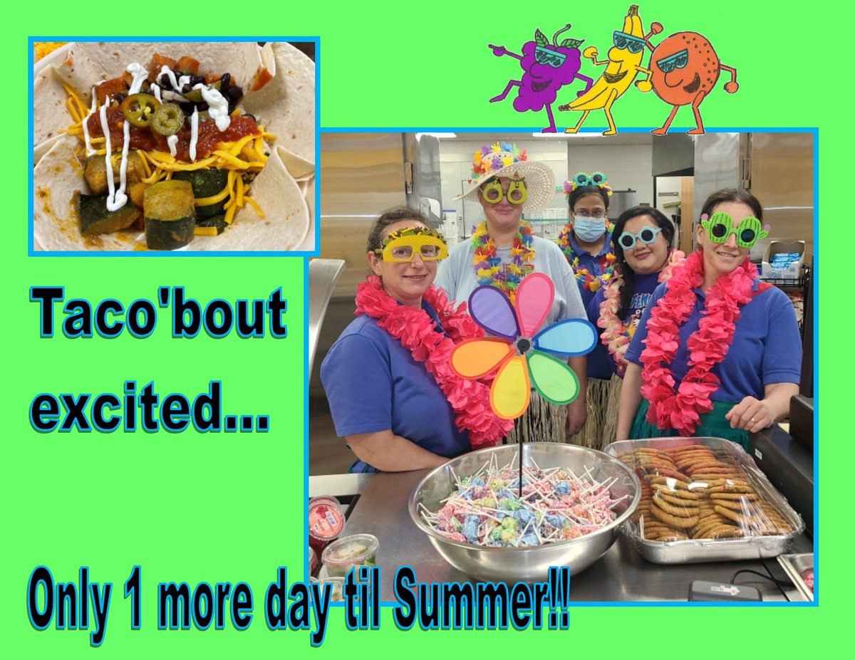 Last week of school, and the count down for summer fun has begun! 
#sodexoproud #deliciousnutrition