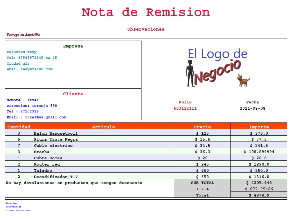 ReportesPdf's tweet photo. 168 Diseños de Nota de Remision ( Plantilla 5 ) en #PDF que pueden cargar datos de varios Origenes de Datos #XML #HTML #JSON #XLS Generados por aplicacion #Java https://t.co/lTudLgfwkf en el link ejemplo del formato de los archivos y programa #Java de demostracion https://t.co/yQaGXuasfP