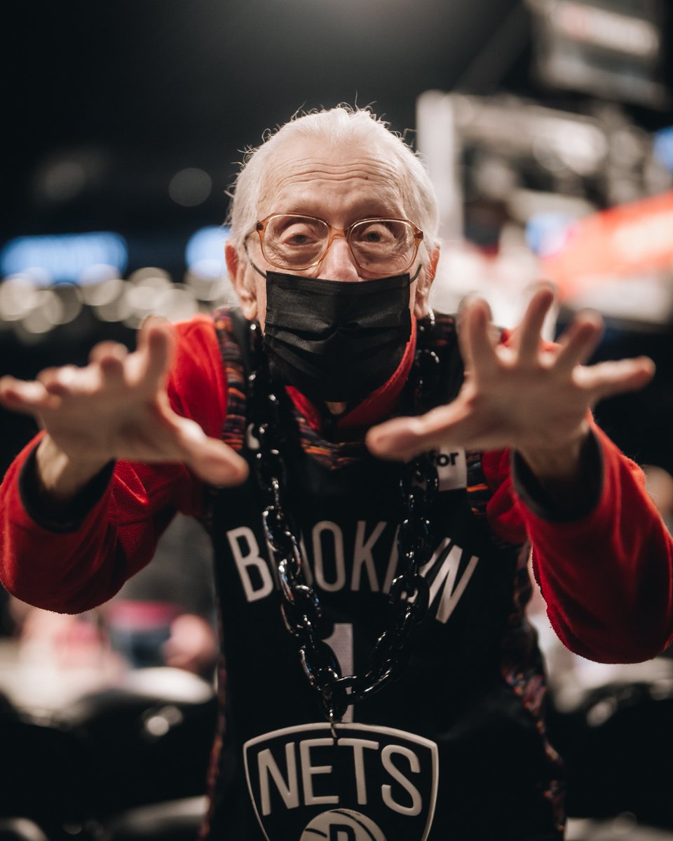 BrooklynNets's tweet photo. When an opponent steps up to the free throw line at Barclays Center, that’s when Bruce Reznick shines. Known simply as Mr. Whammy, the Nets diehard fan began his free-throw tradition over 20 years ago. Accompanied by his wife Judy, “Mrs. Whammy”, Mr. Whammy has been attending Nets games for 25 years, always found in a bright red shirt under a Nets jersey.

Get to a game early and you’ll find Mr. Whammy watching warmups courtside, showcasing his gameday sign that provides an uplifting message for the team. A consistent presence over the years, players have come to look out for that night’s message while taking the court. And as more fans trickle into the arena, Mr. Whammy will stop and take photos with any and everyone who asks.

"We have such love from the fans. They love us as much as we love them, and we're blessed."
