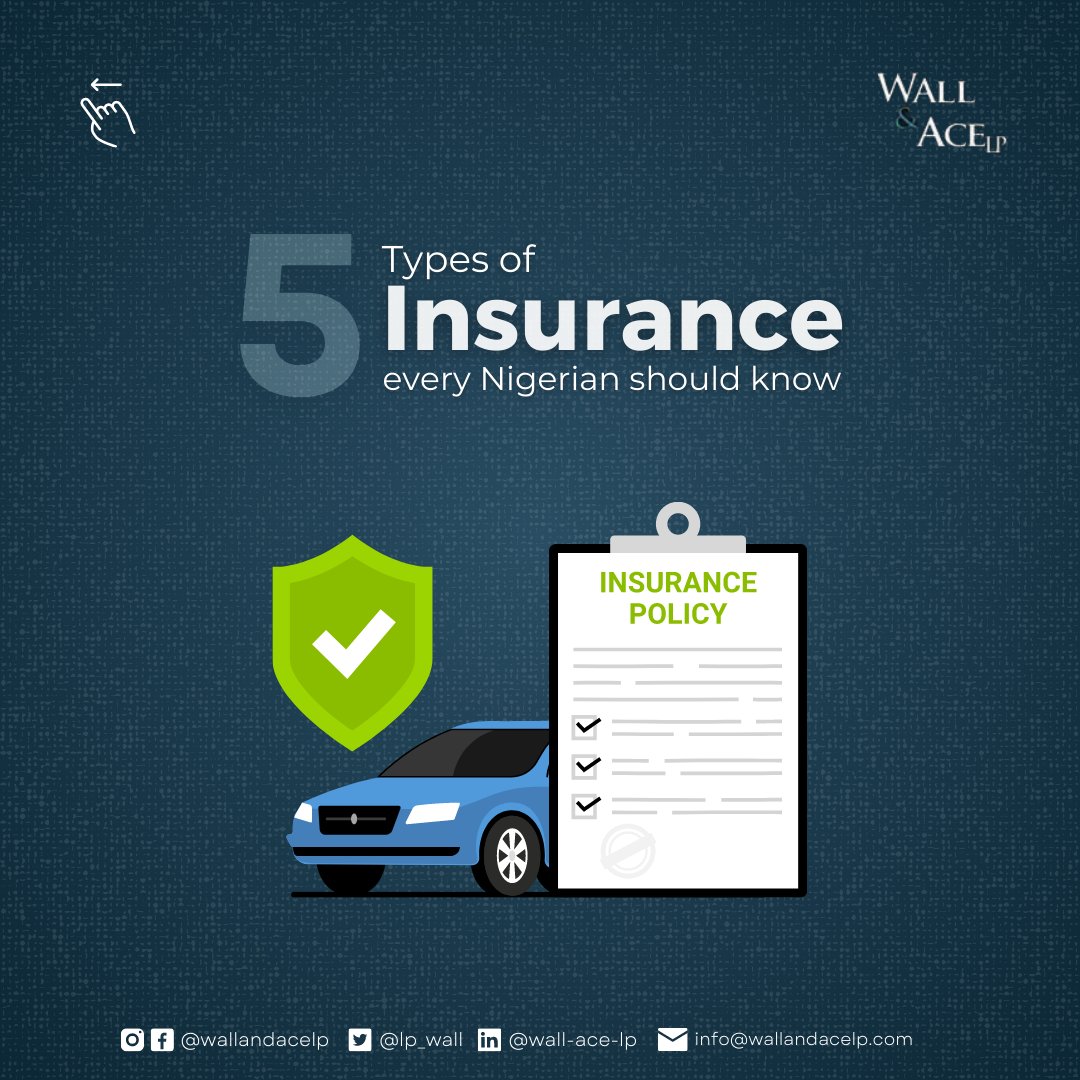 lp_wall's tweet image. 🔒Discover the 5 essential types of insurance every Nigerian should know! From motor insurance to health insurance, these policies safeguard your financial future. Stay protected and #InsureYourFuture today! 💼🛡️ #InsuranceMatters #NigerianInsurance #FinancialSecurity #Wallandace