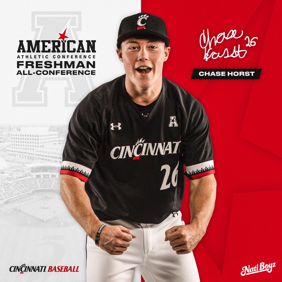 🏅 𝐅𝐑𝐄𝐒𝐇𝐌𝐀𝐍 𝐀𝐋𝐋-𝐂𝐎𝐍𝐅𝐄𝐑𝐄𝐍𝐂𝐄 🏅

LHP <a href="/chasehorst1/">Chase H.</a> earns a spot on the Freshman All-Conference team for his impressive rookie campaign!

#Bearcats | #NatiBoyz