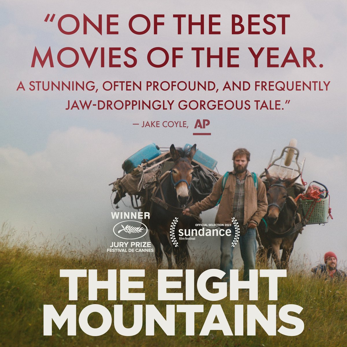 "Reaches sublime heights." - @ap 
#TheEightMountains, a "vast and intimate" tale of friendship and self-discovery set in the spectacular Italian Alps, is now playing in select cities. 
Tickets: theeightmountainsfilm.com
