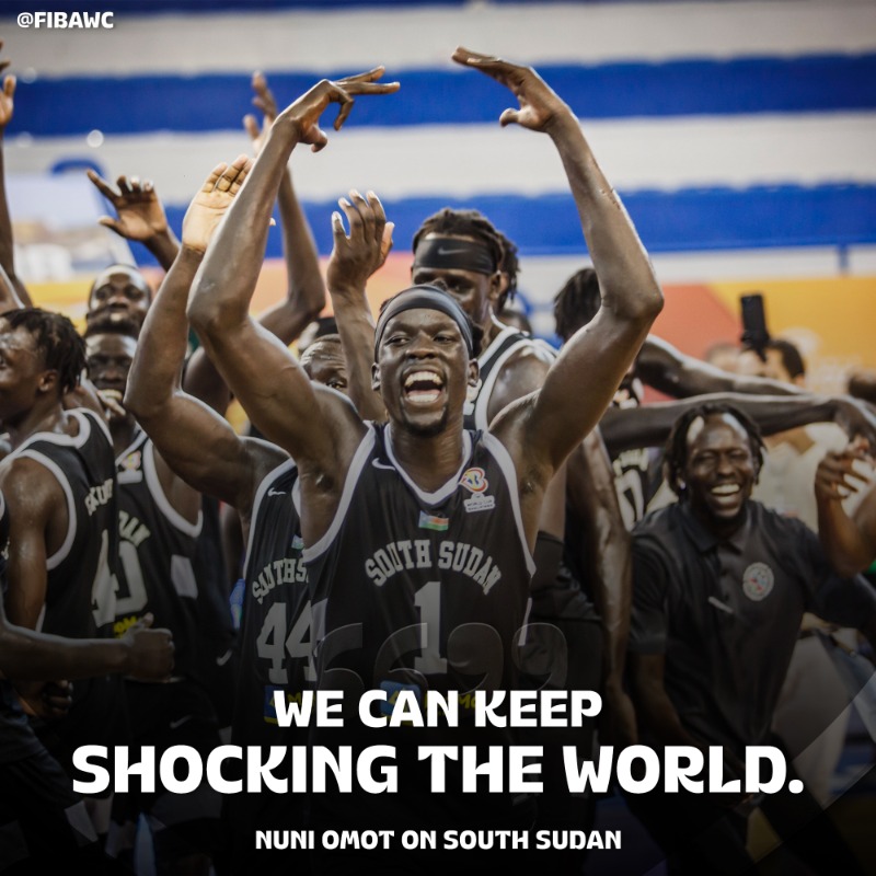 FIBAWC's tweet photo. Can South Sudan keep up their impressive form and continue to make history in #FIBAWC? 🤔

🗞️ Read the full story here 👇

#WinForSouthSudan 🇸🇸