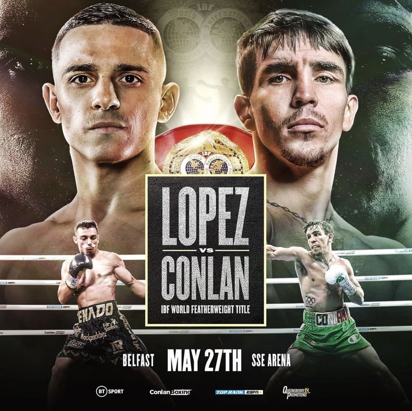 MontirexUK's tweet photo. 𝐈𝐓’𝐒 𝐅𝐈𝐆𝐇𝐓 𝐖𝐄𝐄𝐊!

🥊 Mick Conlan aiming to become a world champion.

🥊 Callum Thompson looking to add to his unbeaten start.

Let’s gooooooooo! 👊 

#DareToBeGreat #LopezConlan https://t.co/cDAg64z54J