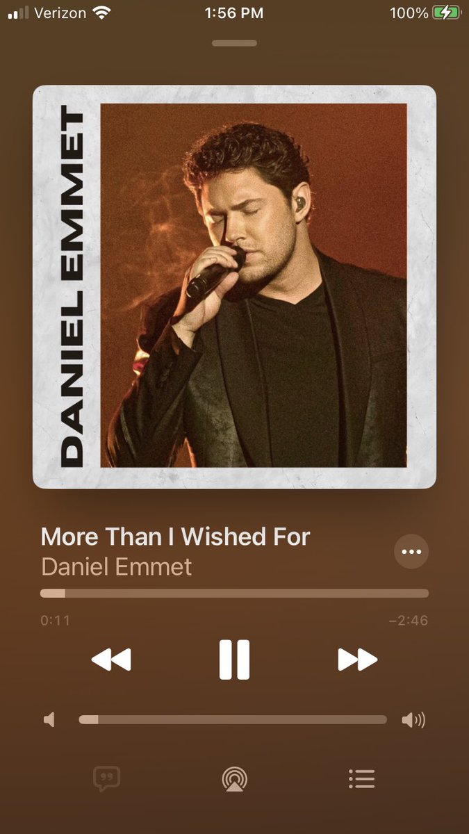 @ThatEricAlper “More Than I Wished For” from Vegas headliner @DanielEmmet debut album ! The lyrics and music make this a perfect song for the first dance at weddings! At 2:58 seconds, I love listening to this beautiful song on Apple & Spotify