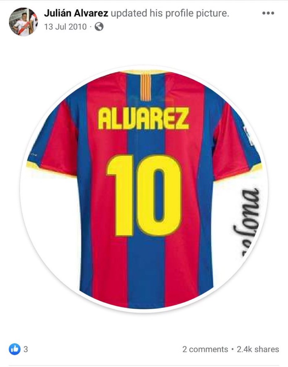 Barça Universal on X: Julian Alvarez via FB back in 2010. https