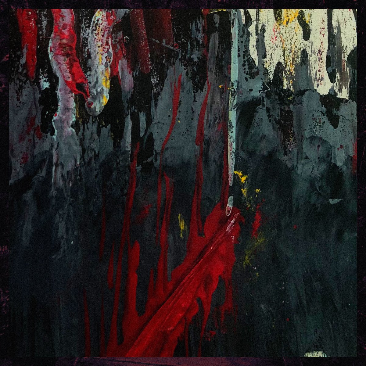 “Flesh Wound”

1/1 

•Vintage Journal Paper
•Paint( black, yellow, red, turquoise) 
• Dead flowers, plastic, air as instruments/texture/ blending 
•border is 35mm film photography (Minolta SRT-101 which has been digitally processed)

Incredibly freeing and exciting process.