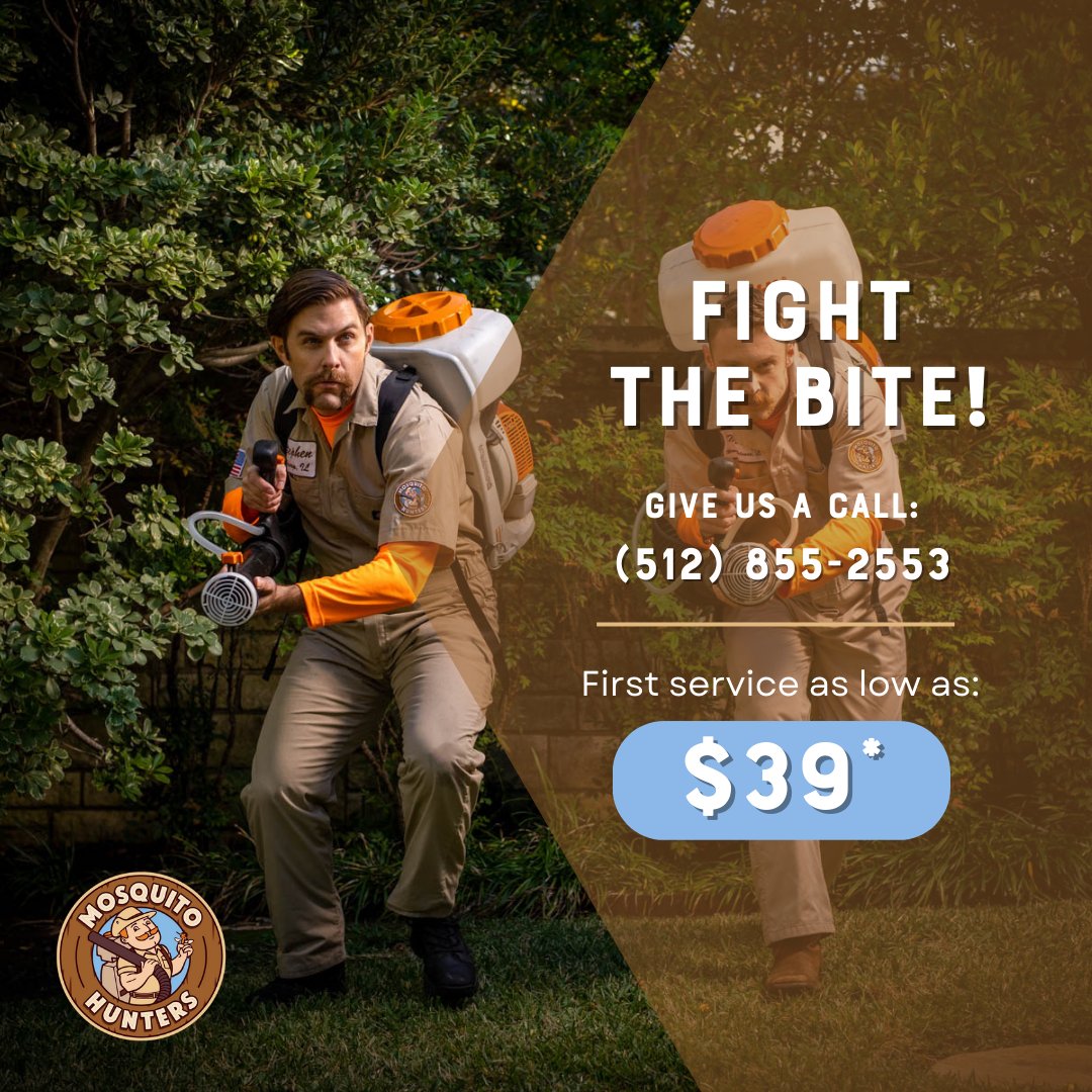 Take back control of your outdoor spaces. Mosquito Hunters offer the perfect remedy with our mosquito barrier treatments. No more spraying, just a mosquito-free environment to enjoy.

#MosquitoHunters #SayGoodbyeToBugs #AustinTX #AustinEvents #TexasPests #BusinessOwners
