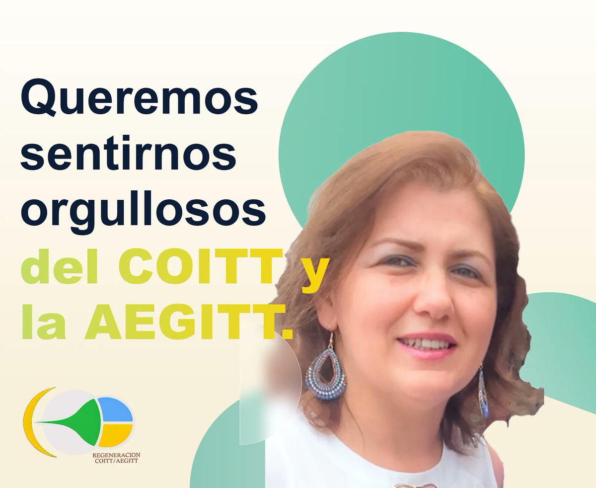 regenCOITT's tweet photo. Edita Fumero González
Candidata a VICESECRETARIA de COITT
Ya es hora de que en el COITT y AEGITT haya una gestión profesional, desinteresada y transparente, escoge la modernización escoge a la candidatura de Luis Panizo 
#OrgullososDeSerTelecos #RegeneracionCOITT  @coitt_aegitt https://t.co/J9hqGk2ZLL