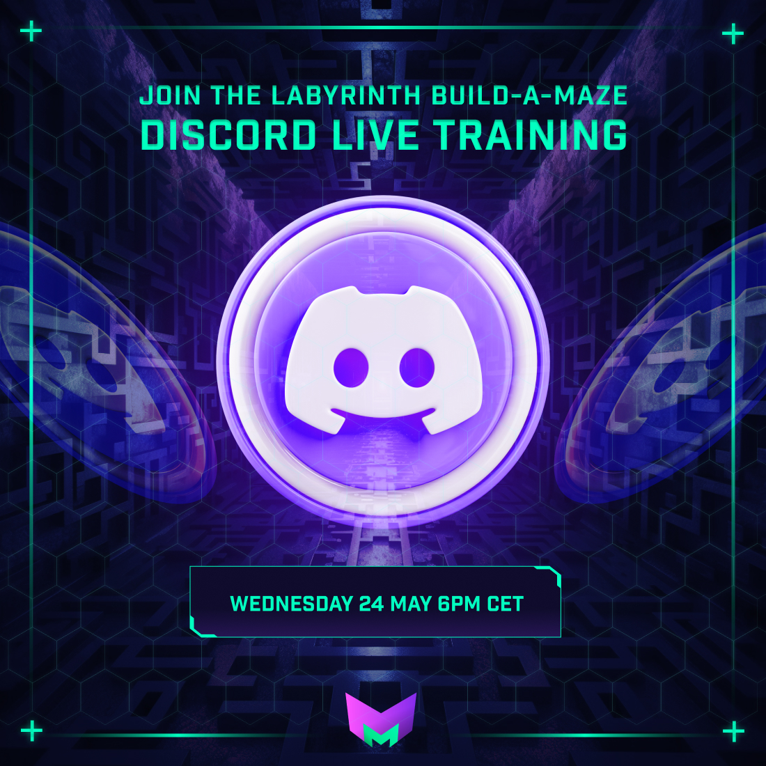 MultiversalMe's tweet photo. Mark your calendars! 🗓️ 

Get ready for a #MultiversalME live training session on May 24th, 2023, at 18:00 CET on our #Discord! 🚀 

Our tech team will be going live, demonstrating how to create your very own #maze for our Build-a-maze: #Labyrinth challenge! 🌌

#BuildAMaze https://t.co/q6tM5Bdi8I