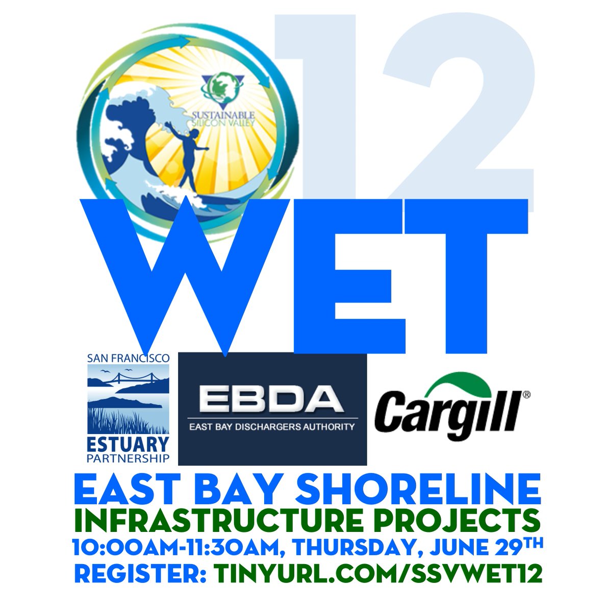 Announcing a new WET Talk, #12, on interesting & vital East Bay Shoreline projects: the First Mile Horizontal Levee and Cargill's Mixed Sea Salts Pipeline. Thursday, June 29th, 10am. 
Easy, free registration at: tinyurl.com/ssvWET12

@SFEstuary
@Cargill
  EBDA