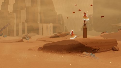 TheOikosGame's tweet photo. After exploring some complex concepts, the #JourneyGame team returned simplistic design resulting in the iconic and well known “main character”, a robed figure- identical for all players, even when playing multiplayer. 

#GameDesign #GameArt https://t.co/3c3h0Fhhv9