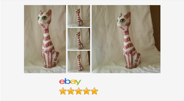 Vintage Mid Century MOD Ceramic Cat Figurine Made in Italy Red Sponge Stripe Mod | eBay #MCM #italy #italian #artpottery #sleek #hipcat #retro #caturday 
ebay.com/itm/1757092700…