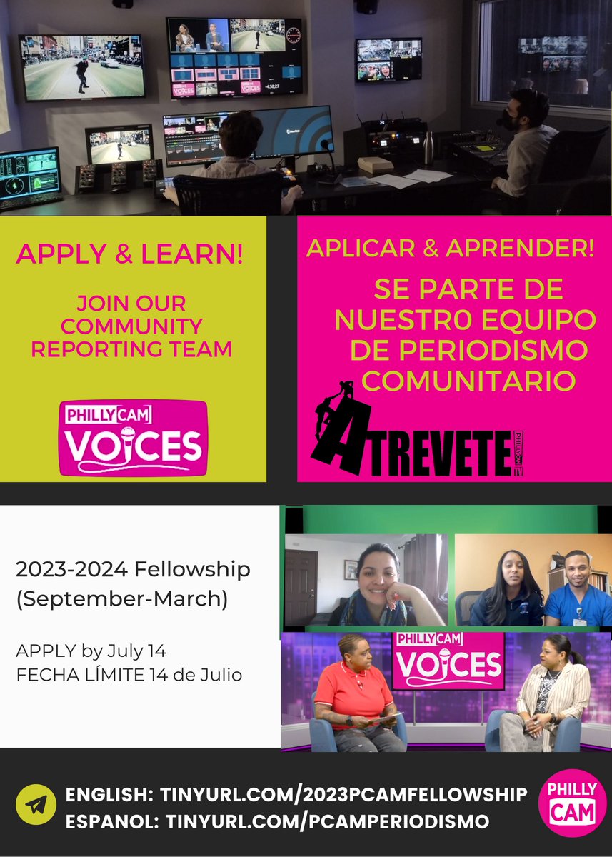OnikaCarrine's tweet photo. Applications are open !

English: https://t.co/SRMT4uHXZ9

Spanish:https://t.co/I0lh7DRYQB #phillycam https://t.co/oPXzEt608Y