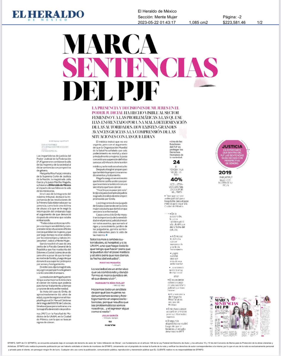 Más Mujeres más justicia!!!

Gracias por la entrevista, acompañada de quien me inspira!!! 
<a href="/Julis1327/">Julia García Glez</a> <a href="/MargRiosFarjat/">Margarita Ríos-Farjat</a> 

<a href="/heraldodemexico/">El Heraldo de México</a> 
#CJF
#PowerGirls