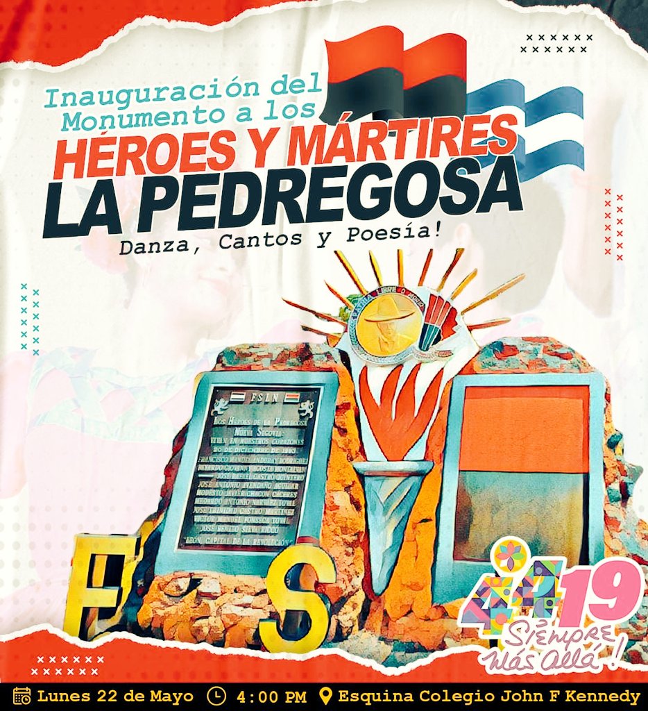 #MayoSandinoVive #LeonVictorioso 
Honor y Gloria  a nuestros hermanos caídos en el  fragor del combate.  * La Pedregosa*.
<a href="/siproesunanleon/">SIPROES UNAN -León</a> <a href="/UVDenisSilva/">UV Denis Silva</a> <a href="/CamposAlv_5/">Campos Felipe</a> <a href="/FranciscaC2021/">Francisca</a>