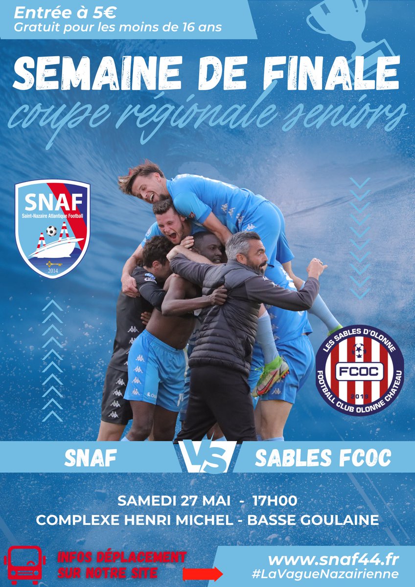 st_nazaire_af's tweet photo. [#EnRoutePourLaFinale]

⚔️ 𝙇𝙚 𝙎𝙉𝘼𝙁 𝙖𝙛𝙛𝙧𝙤𝙣𝙩𝙚 𝙇𝙀𝙎 𝙎𝘼𝘽𝙇𝙀𝙎 𝙁𝘾𝙊𝘾 𝙘𝙚 𝙨𝙖𝙢𝙚𝙙𝙞 𝙖̀ 𝘽𝙖𝙨𝙨𝙚-𝙂𝙤𝙪𝙡𝙖𝙞𝙣𝙚 ⚔️

🚨 Amies supportrices, amis supporters, le club organise votre déplacement pour venir encourager nos soldats !

🚌 𝘊𝘰𝘯𝘥𝘶𝘤𝘵𝘦𝘶𝘳 𝘰𝘶 𝘱𝘢𝘴𝘴𝘢𝘨𝘦𝘳, 𝘱𝘦𝘯𝘴𝘦𝘻 𝘤𝘰-𝘷𝘰𝘪𝘵𝘶𝘳𝘢𝘨𝘦. 𝘐𝘯𝘧𝘰𝘴 𝘦𝘵 𝘪𝘯𝘴𝘤𝘳𝘪𝘱𝘵𝘪𝘰𝘯𝘴 → https://t.co/cvbd0CbmmA

#TeamSNAF #Coupe #PlusQuunClub