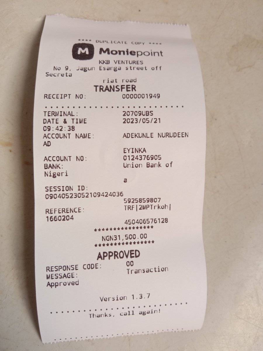 kabiru595's tweet photo. @UNIONBANK_NG plz help check this transaction since yesterday not credited https://t.co/AkUWqKma1d