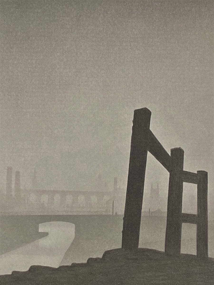 It never ceases to amaze me to the number of prints that Trevor Grimshaw produced. I am always coming across new editions or slightly different variants.

This print of a Broken Fence has the Stockport Viaduct in the background.

#trevorgrimshaw #brokenfence #stockportviaduct