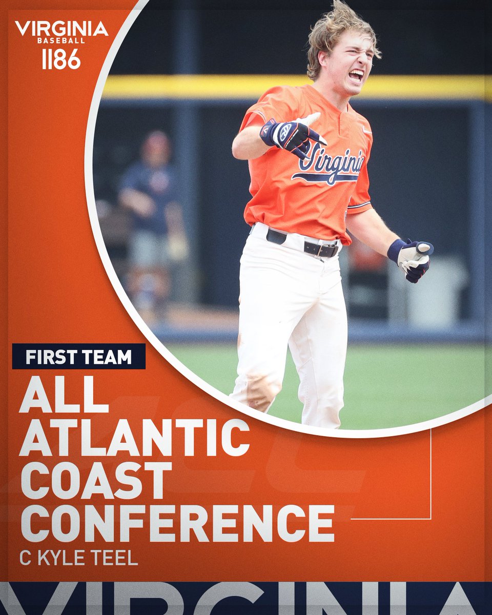 wtfuva's tweet photo. #RT @VirginiaSports: RT @UVABaseball: Count 'em 𝐅𝐎𝐔𝐑 First Team All-@ACCBaseball selections, the most since 2014! 

C - Kyle Teel
SS - Griff O'Ferrall
3B - Jake Gelof
OF - Ethan O'Donnell

#GoHoos https://t.co/ICLvbaIu57