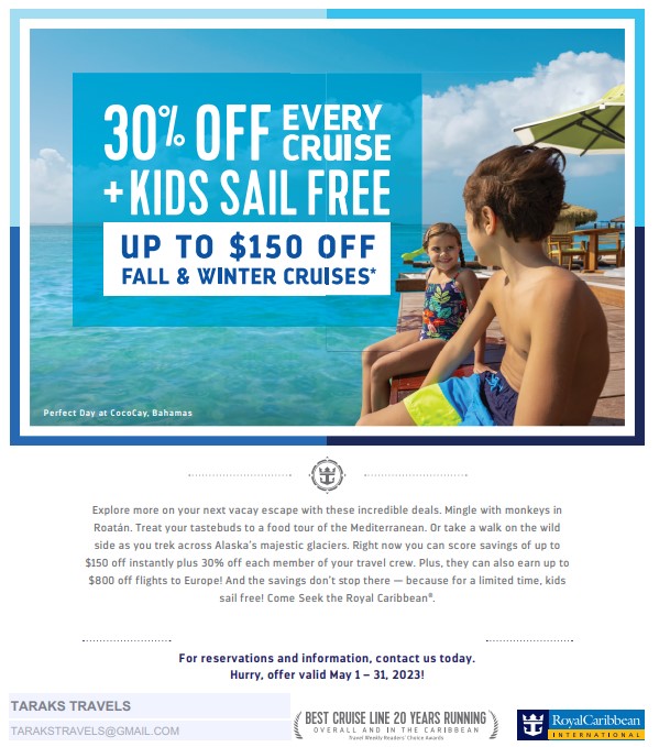 TaraksTravelsbu's tweet photo. We have some great deals for family cruises!  Reach out to us for more information! 

#cruise 
#royalcaribbean 
#tarakstravels https://t.co/sA0KW086ds