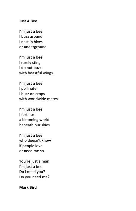 dreambeastpoems's tweet photo. I've been #teaching about the importance of glorious #bees, so wrote a #poem. @britishbee @moses_brian
@BeesForDev #bumblebee #Beesday
@MichaelRosenYes @worldbeeday
@beekeeping_uk @BumblebeeTrust @nikkigammans
@ConservancyBee @bee_conservancy @TheBeeGuardians
#poems4kids #poetry https://t.co/IGF7cl9RqU