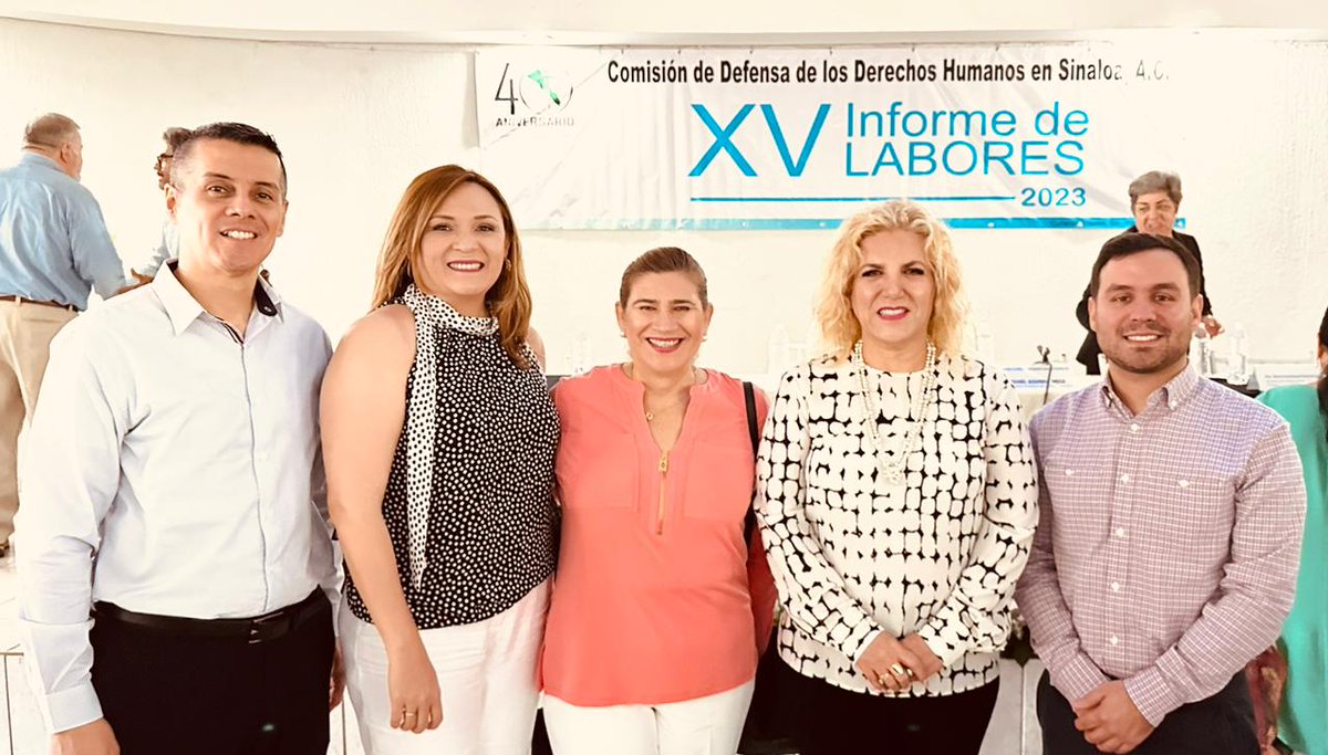 STRCSinaloa's tweet image. Nuestra Titular, Dra. @lupitaramirez75, asistió al XV Informe de labores de la Comisión de Defensa de los Derechos Humanos de Sinaloa, que estuvo a cargo del Presidente en turno, Lic. Leonel Aguirre Meza.

El acto lo encabezó el Gobernador, Dr. Rubén Rocha Moya.