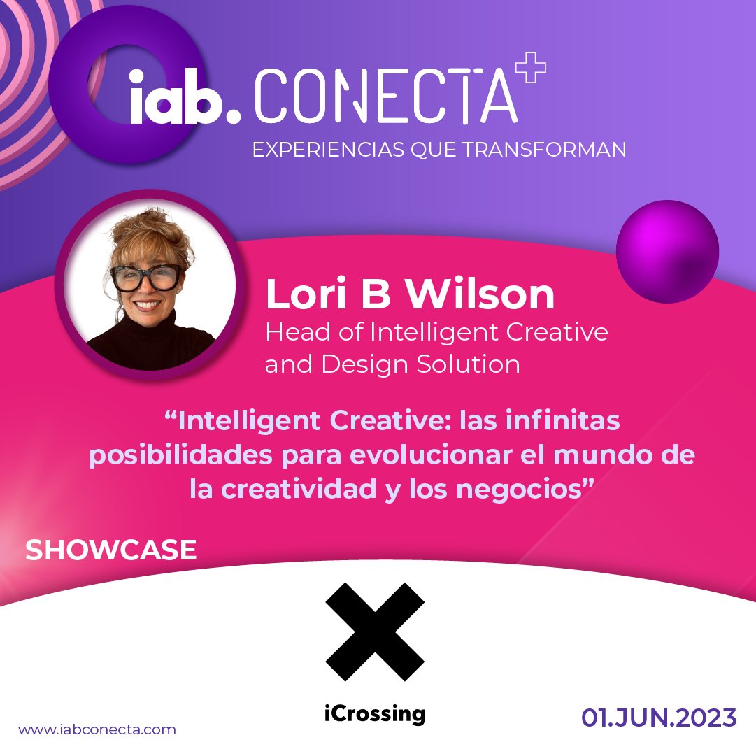 IABMexico's tweet photo. ¿Quieres conocer las infinitas posibilidades de la Intelligent Creative en la evolución de la creatividad y los negocios?
Únete al Showcase de Lori Wilson, Head of Intelligent Creative and Design Solutions en @iCrossing , y descubre cómo aprovechar al máximo la tecnología para llevar tus estrategias al siguiente nivel.
Espéralo este 01 de junio en IAB Conecta. ¡No te lo pierdas! https://t.co/7l1TB9gNEd
#IntelligentCreative #Creatividad #Negocios #iCrossing